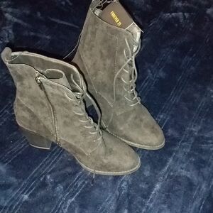 Forever 21 Charcoal Lace-Up Boots
